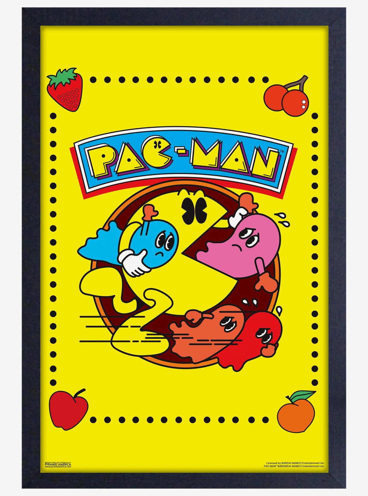 Póster enmarcado de madera Pac-Man