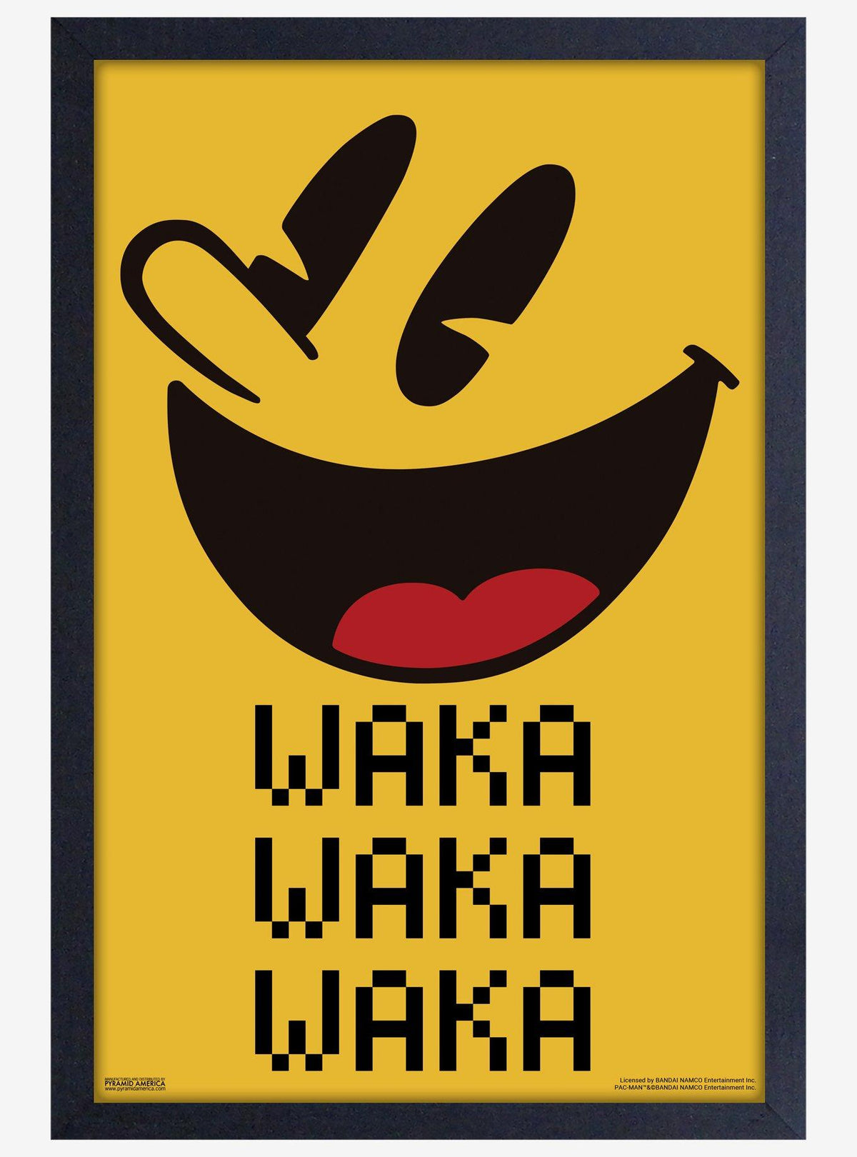 Póster de madera enmarcado Pac-Man Waka Face