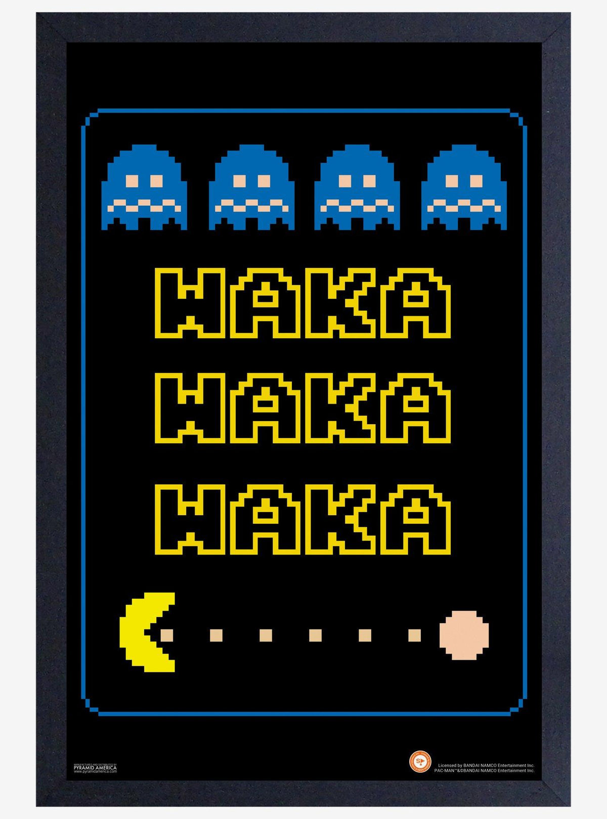 Pac-Man Waka, póster de madera enmarcado