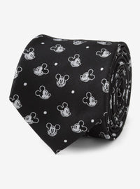 Corbata negra con puntos de Mickey Mouse para hombre