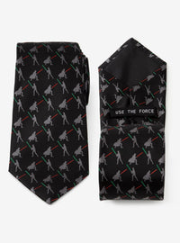 Corbata negra Star Wars: duelo de Vader y Luke