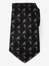 Corbata negra Star Wars: duelo de Vader y Luke