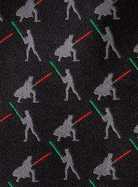 Corbata negra Star Wars: duelo de Vader y Luke