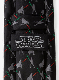 Corbata negra Star Wars: duelo de Vader y Luke