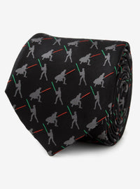 Corbata negra Star Wars: duelo de Vader y Luke
