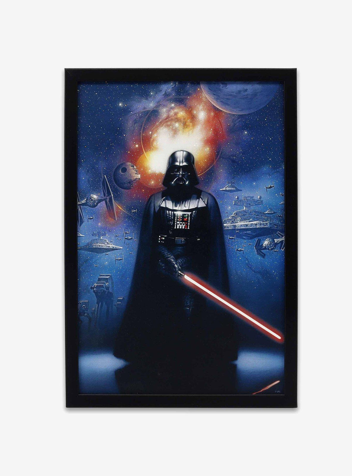 Decoración mural enmarcada de Darth Vader y galaxia
