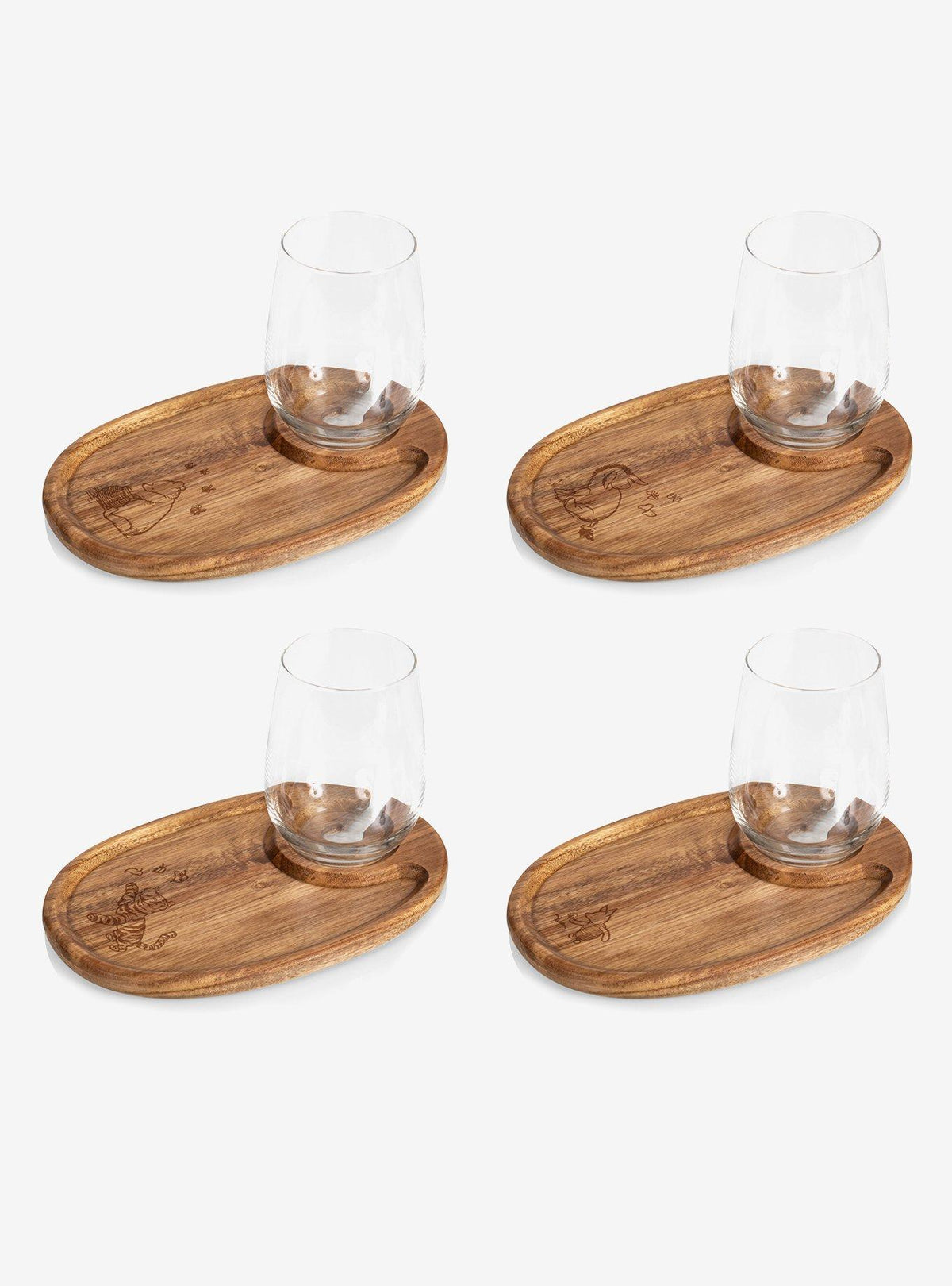 Set de 4 bandejas con portacopa de Winnie the Pooh
