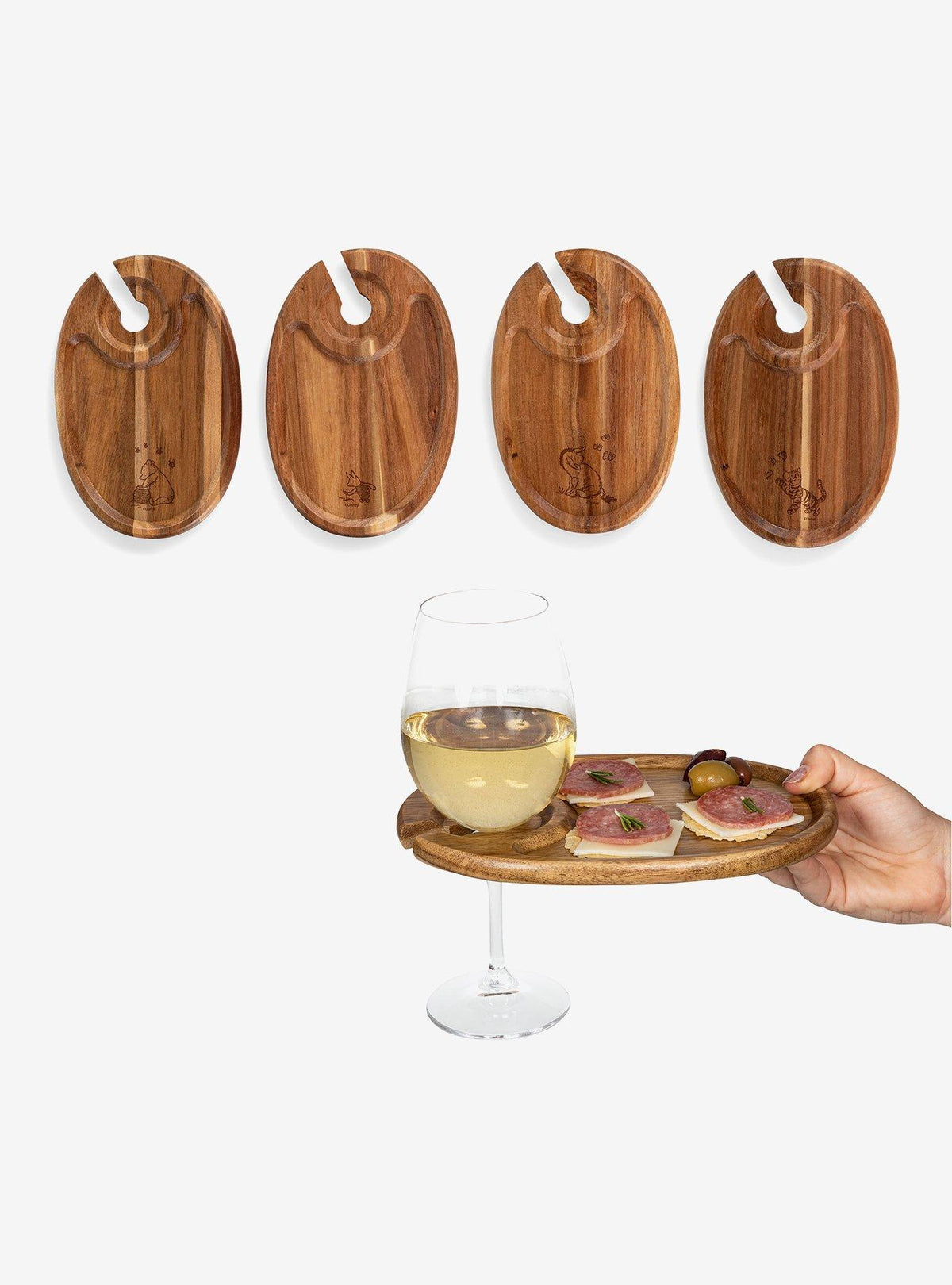 Set de 4 bandejas con portacopa de Winnie the Pooh