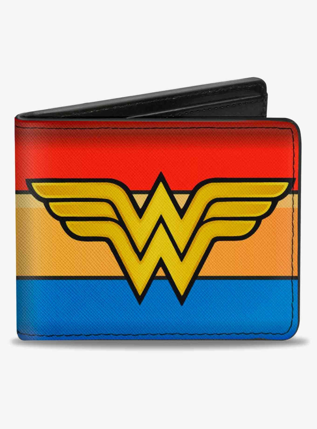 Billetera bifold de Wonder Woman con franjas