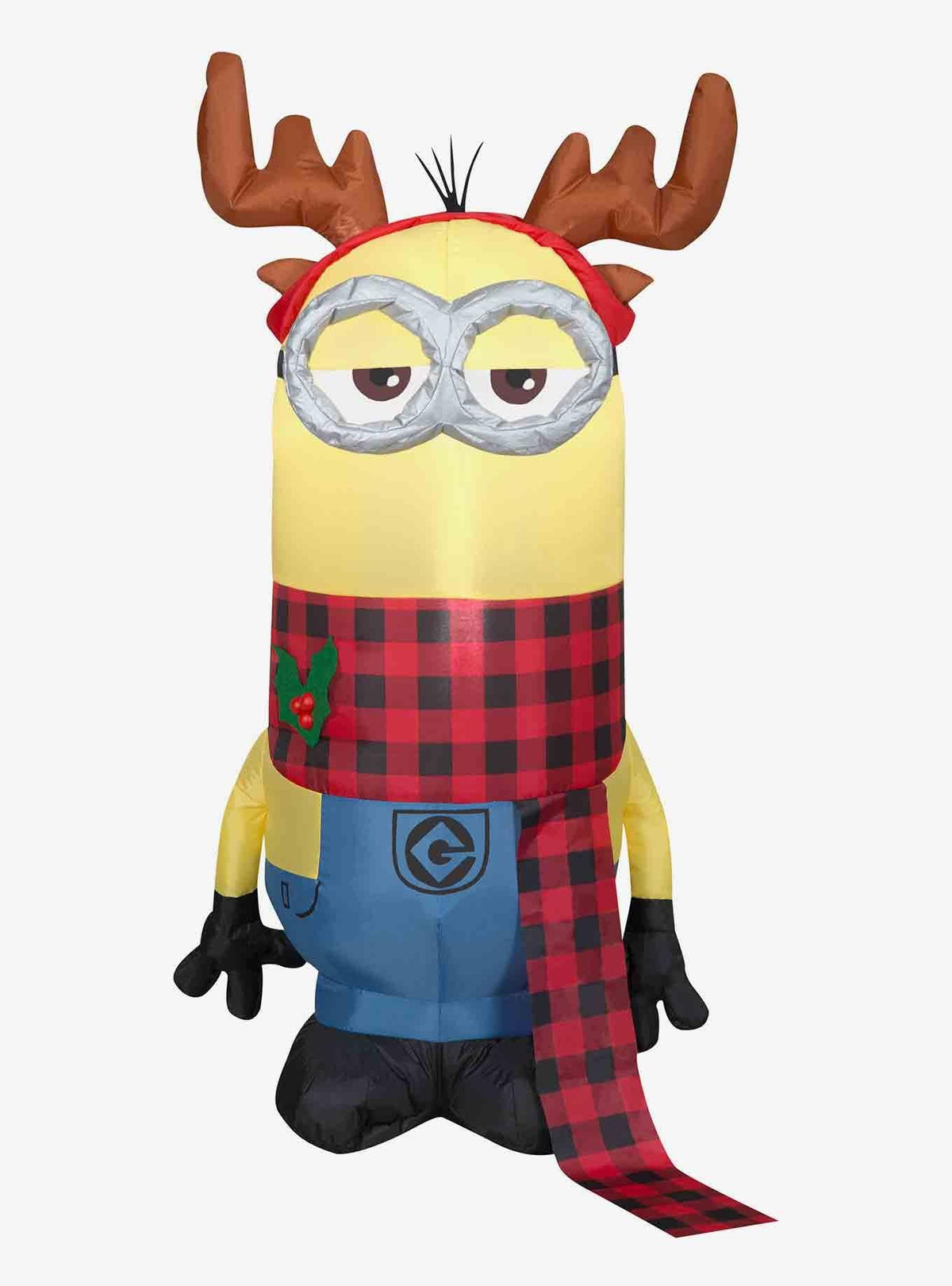 Minion Kevin inflable con astas y bufanda