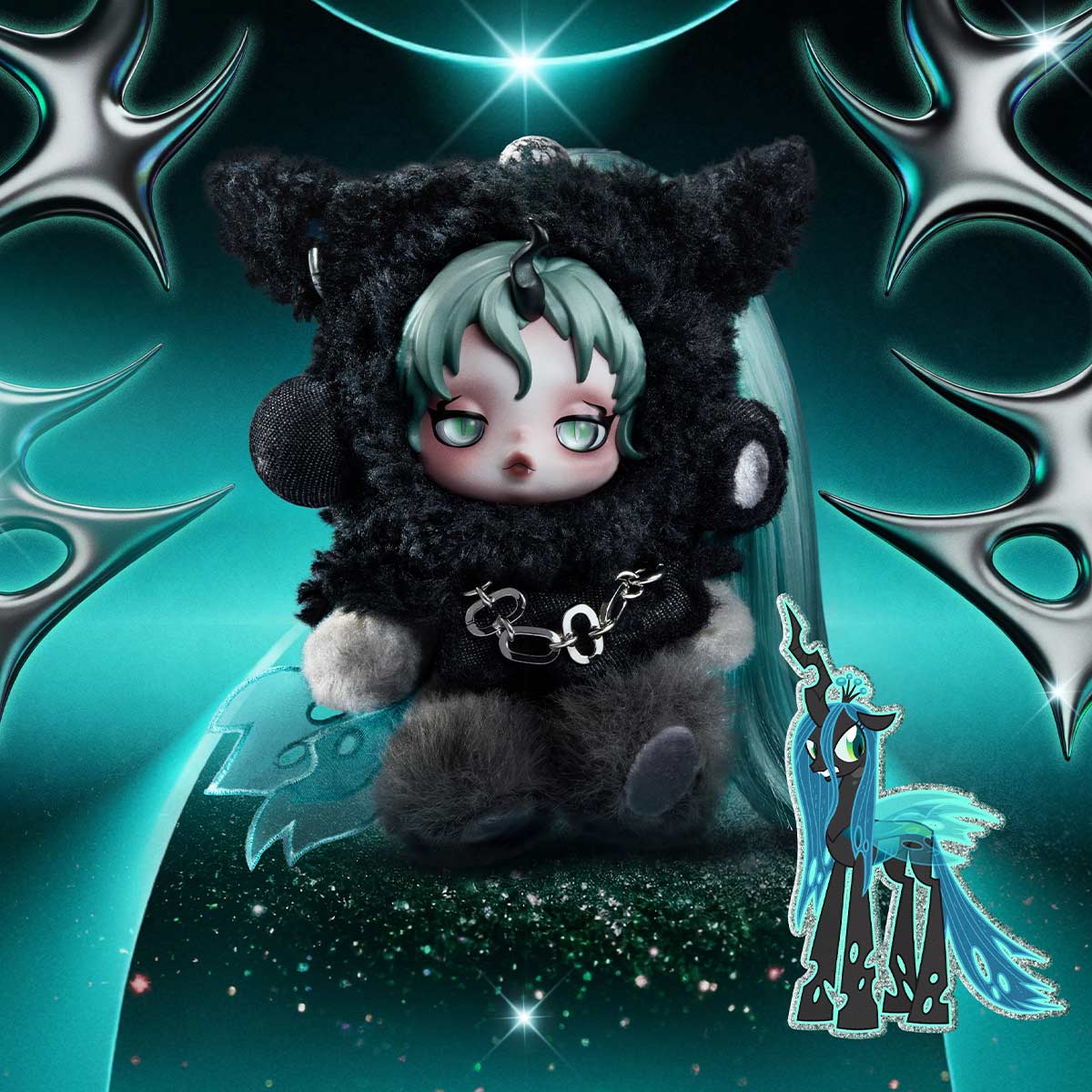 SKULLPANDA × My Little Pony: Llavero de peluche