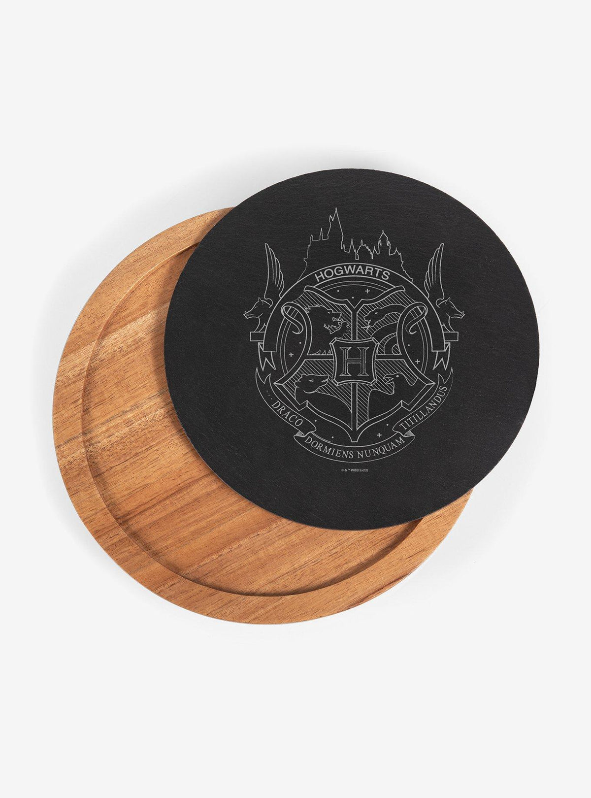 Tabla de servir Hogwarts de acacia y pizarra con herramientas