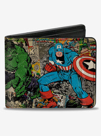 Billetera Marvel Avengers estilo cómic retro