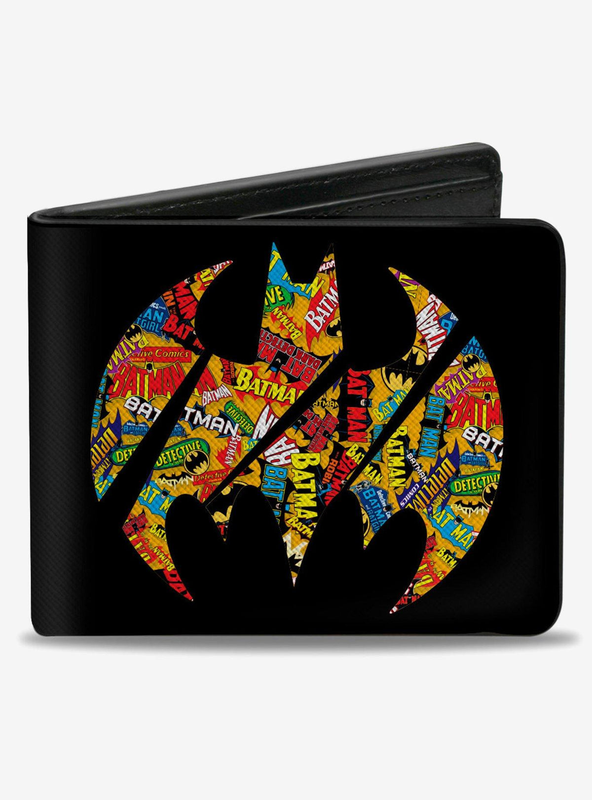 Billetera bifold DC Comics con logos multicolor