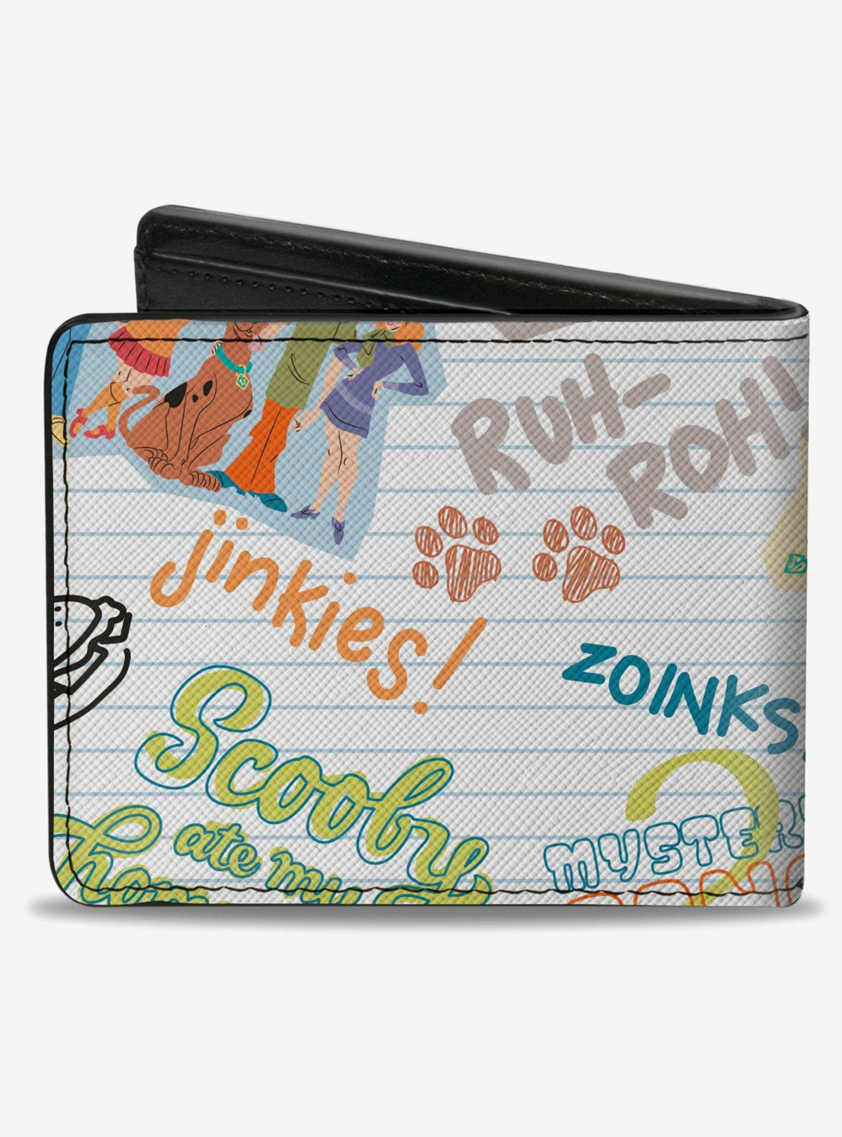Billetera doble Scooby-Doo con collage de garabatos