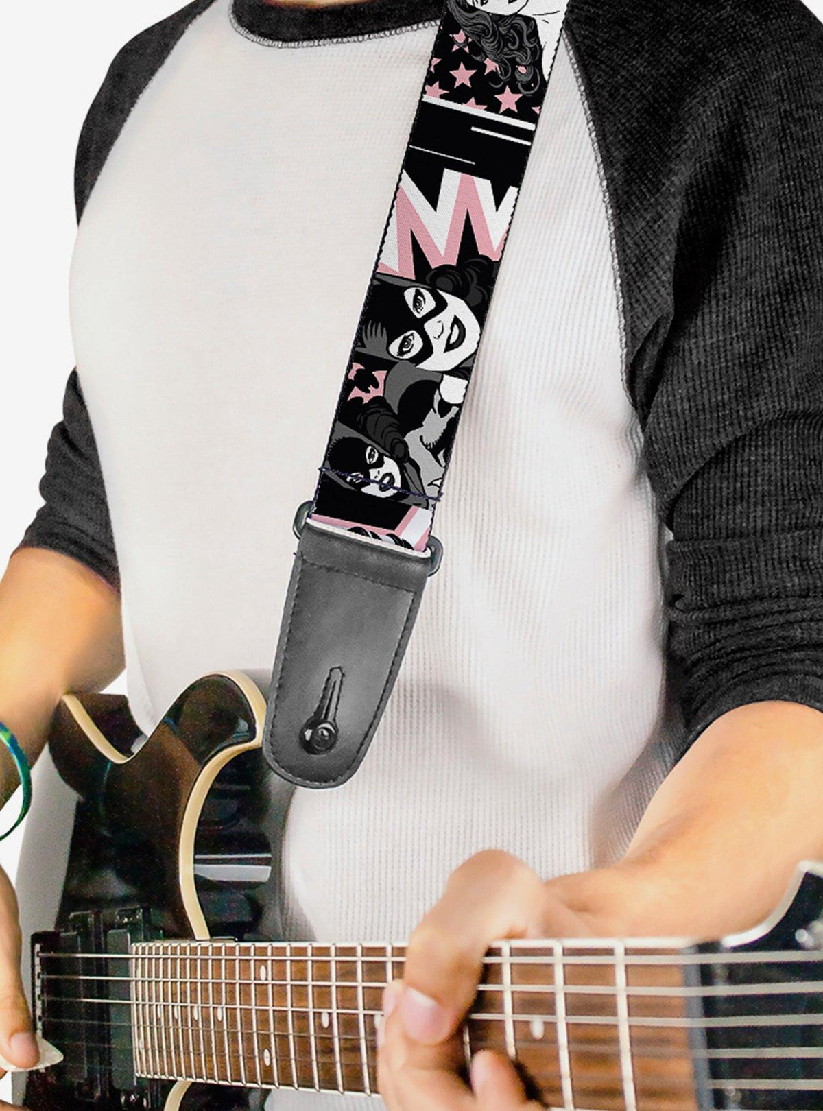 Correa de guitarra DC Comics: heroínas en paneles retro