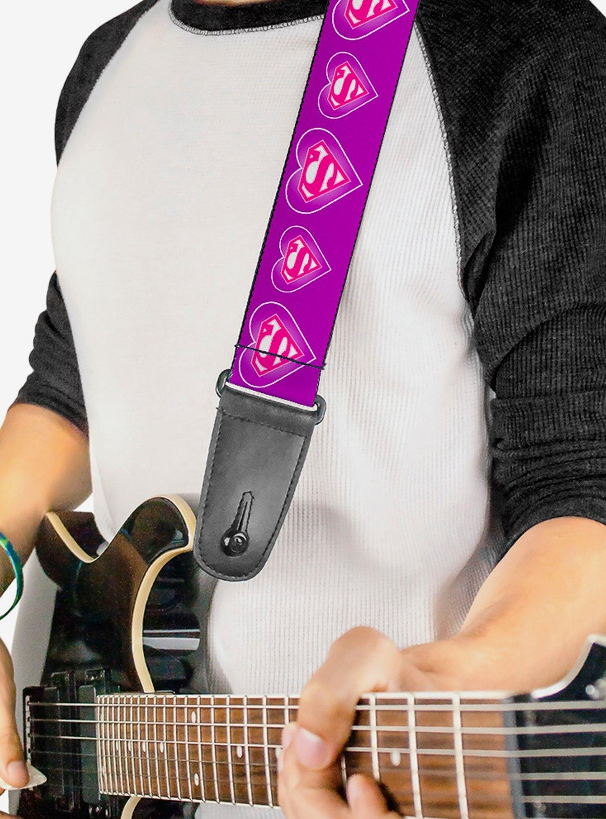 Correa para guitarra Superman con logo de corazón