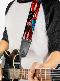 Correa de guitarra Superman con bandera de Estados Unidos