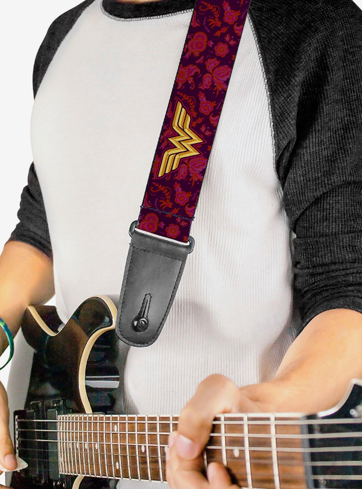 Correa de guitarra Wonder Woman Floral Collage