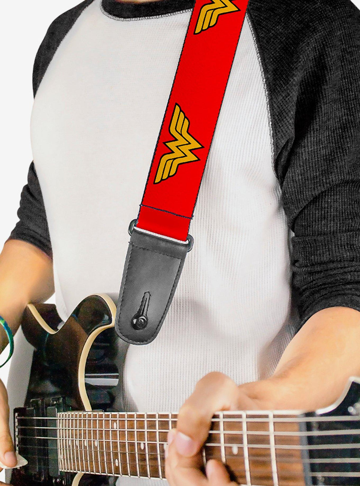 Correa de guitarra roja Wonder Woman de DC Comics