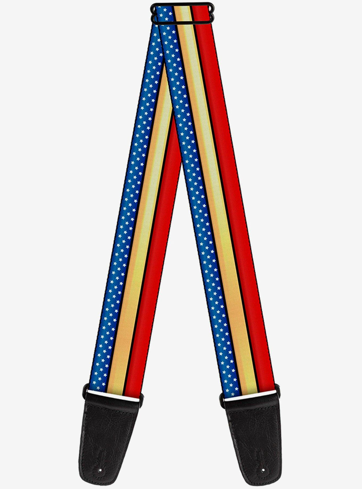 Correa para guitarra Wonder Woman a rayas y estrellas
