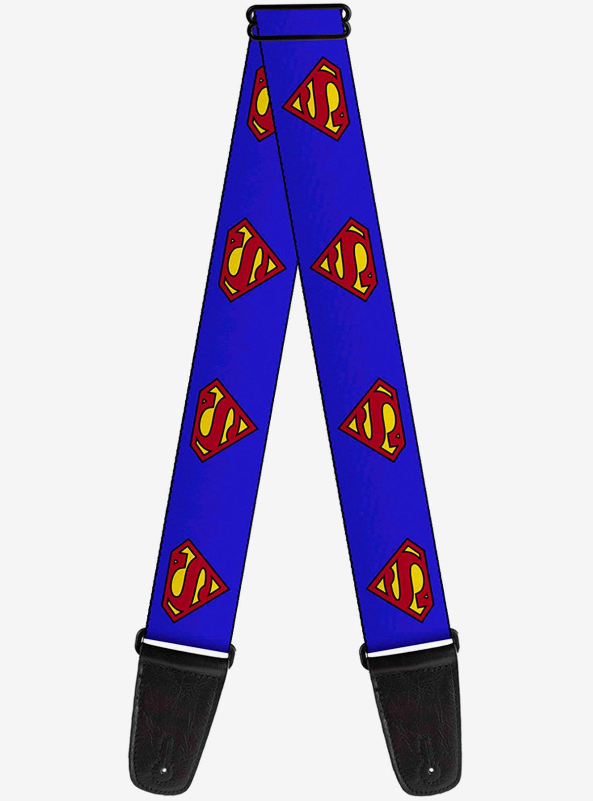 Correa para guitarra azul con escudo de Superman
