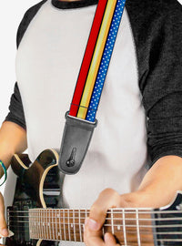 Correa para guitarra Wonder Woman con franjas y estrellas
