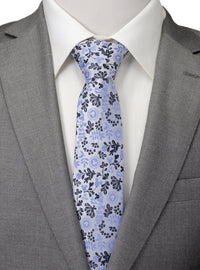 Corbata floral azul y blanca de Mickey Mouse