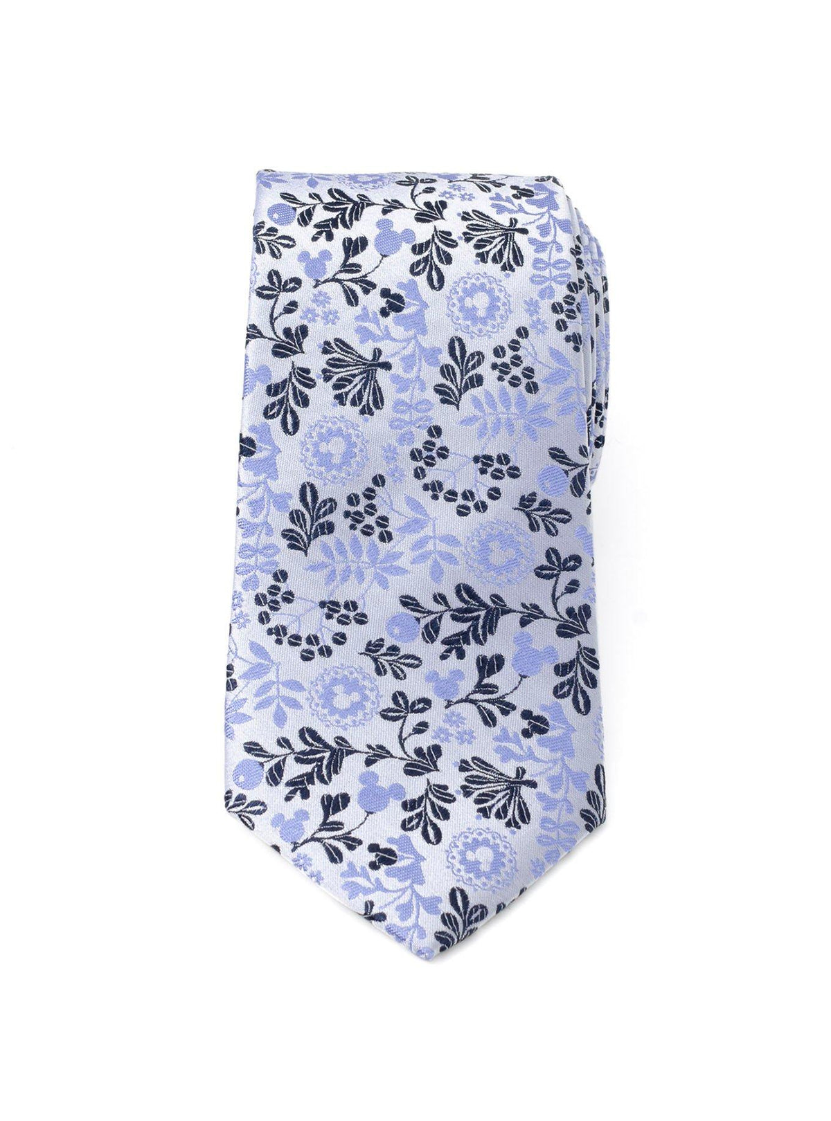 Corbata floral azul y blanca de Mickey Mouse