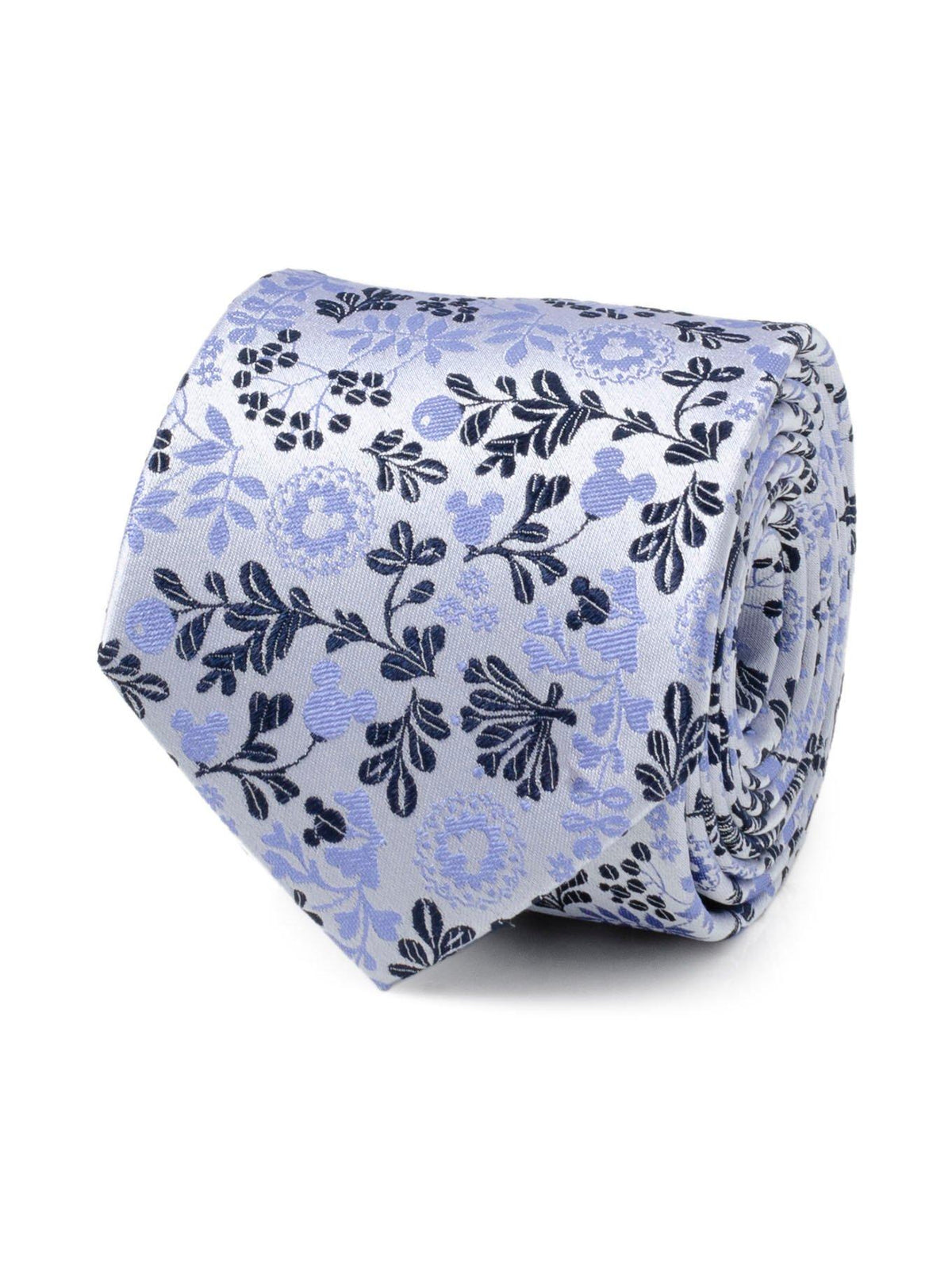 Corbata floral azul y blanca de Mickey Mouse