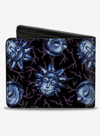 Billetera plegable Rick and Morty con rostros eléctricos