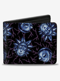 Billetera plegable Rick and Morty con rostros eléctricos