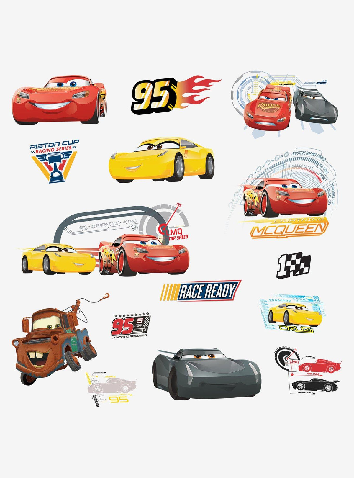 Disney Pixar Cars 3: stickers adhesivos para pared