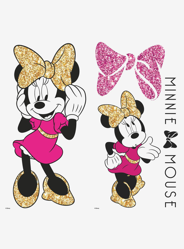 Adhesivos de pared de Minnie Mouse con glitter