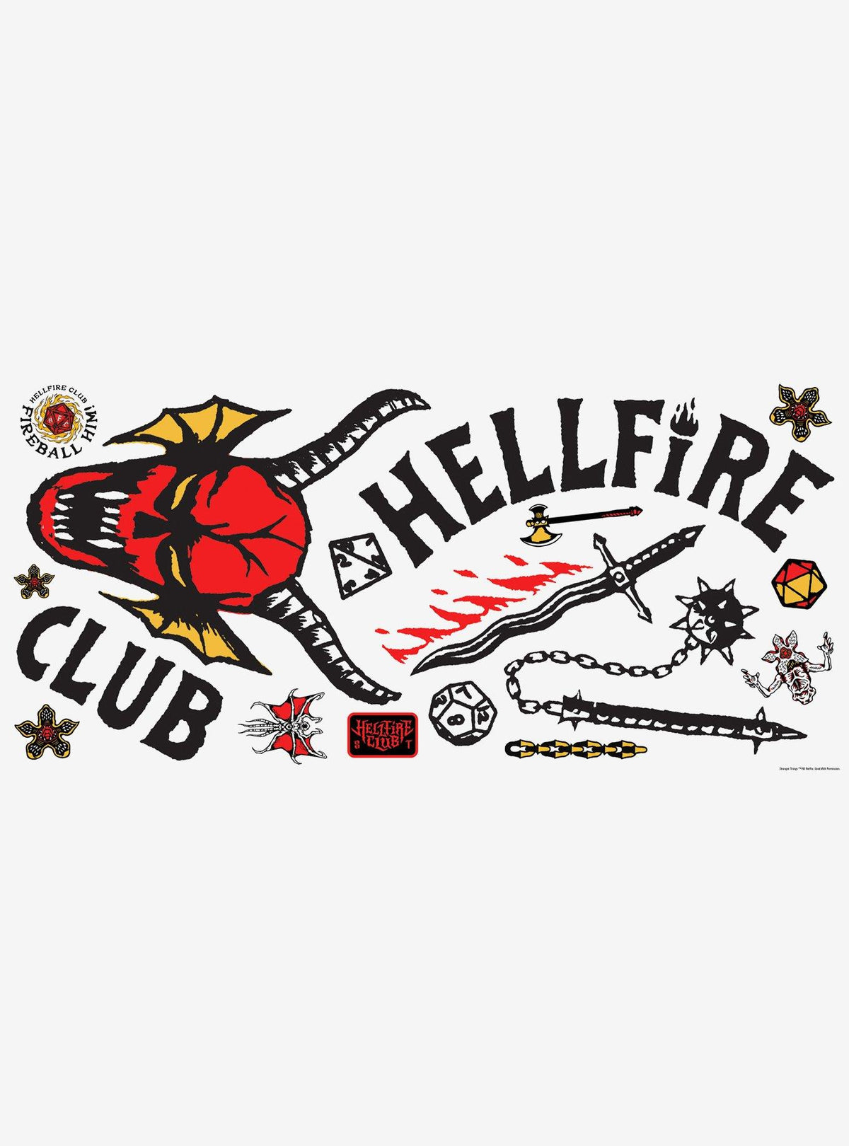 Stranger Things: calcos murales Hellfire Club