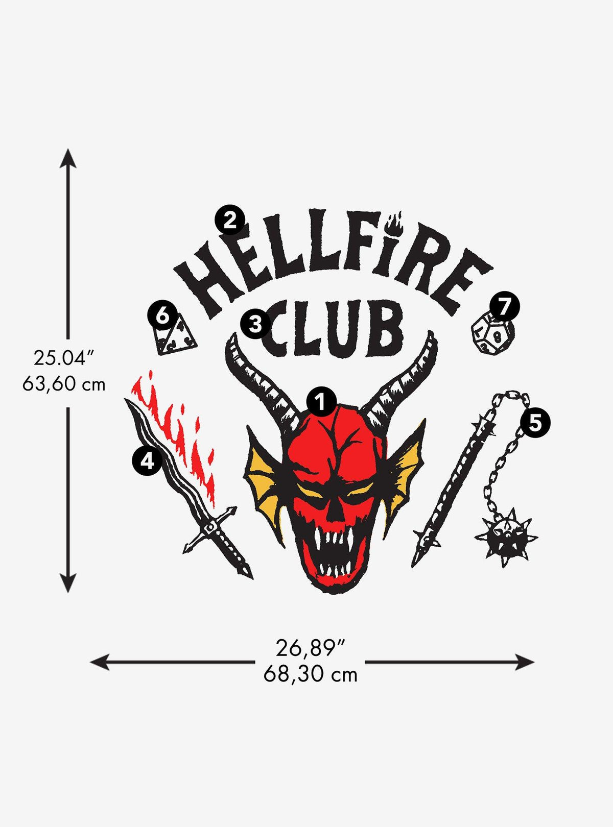 Stranger Things: calcos murales Hellfire Club