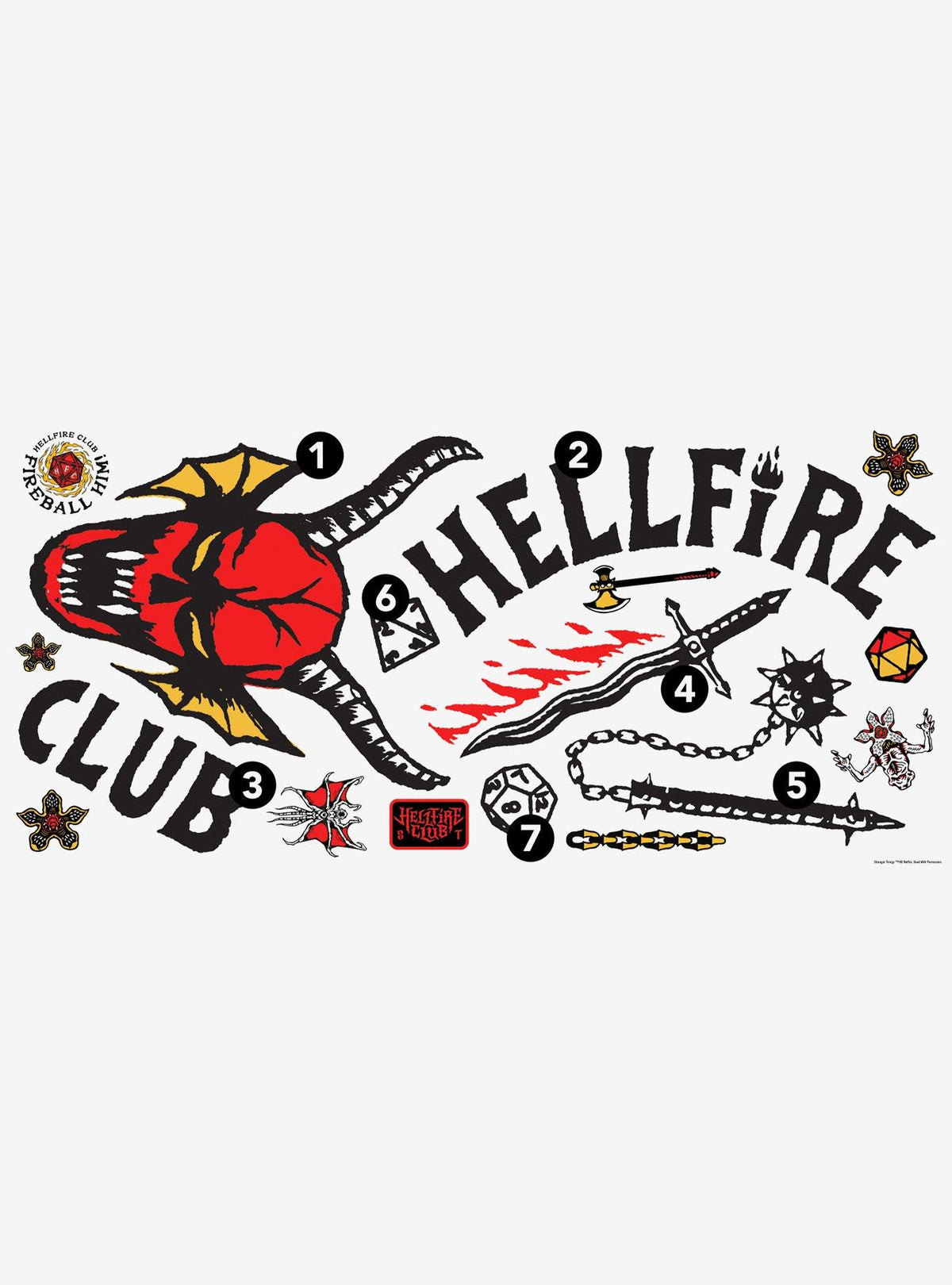 Stranger Things: calcos murales Hellfire Club
