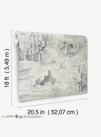 Papel mural adhesivo Harry Potter con mapa, color topo