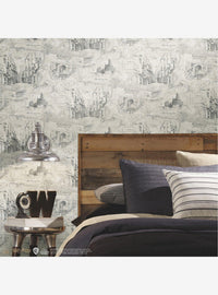 Papel mural adhesivo Harry Potter con mapa, color topo