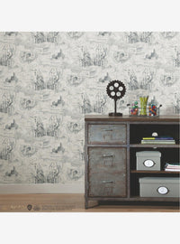 Papel mural adhesivo Harry Potter con mapa, color topo