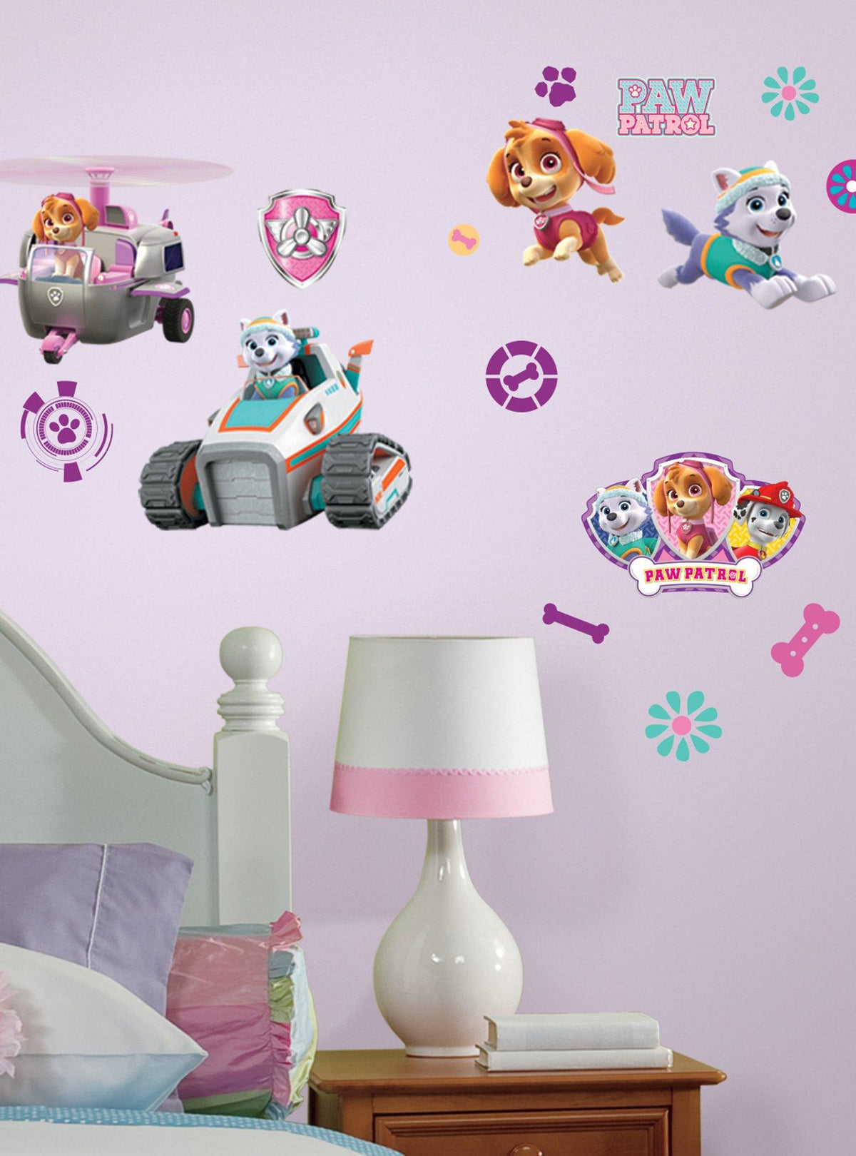 Stickers de pared de las cachorras de PAW Patrol
