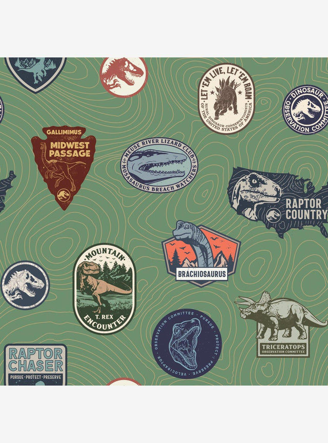Jurassic World: papel mural autoadhesivo de insignias