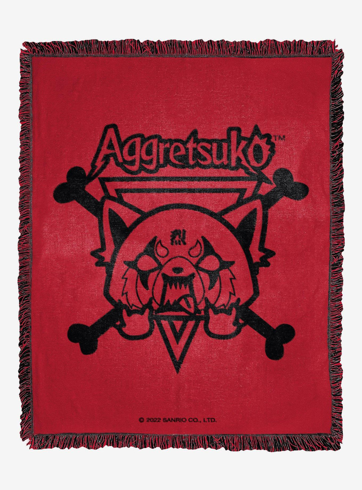 Manta jacquard tejida Aggretsuko Red Growl