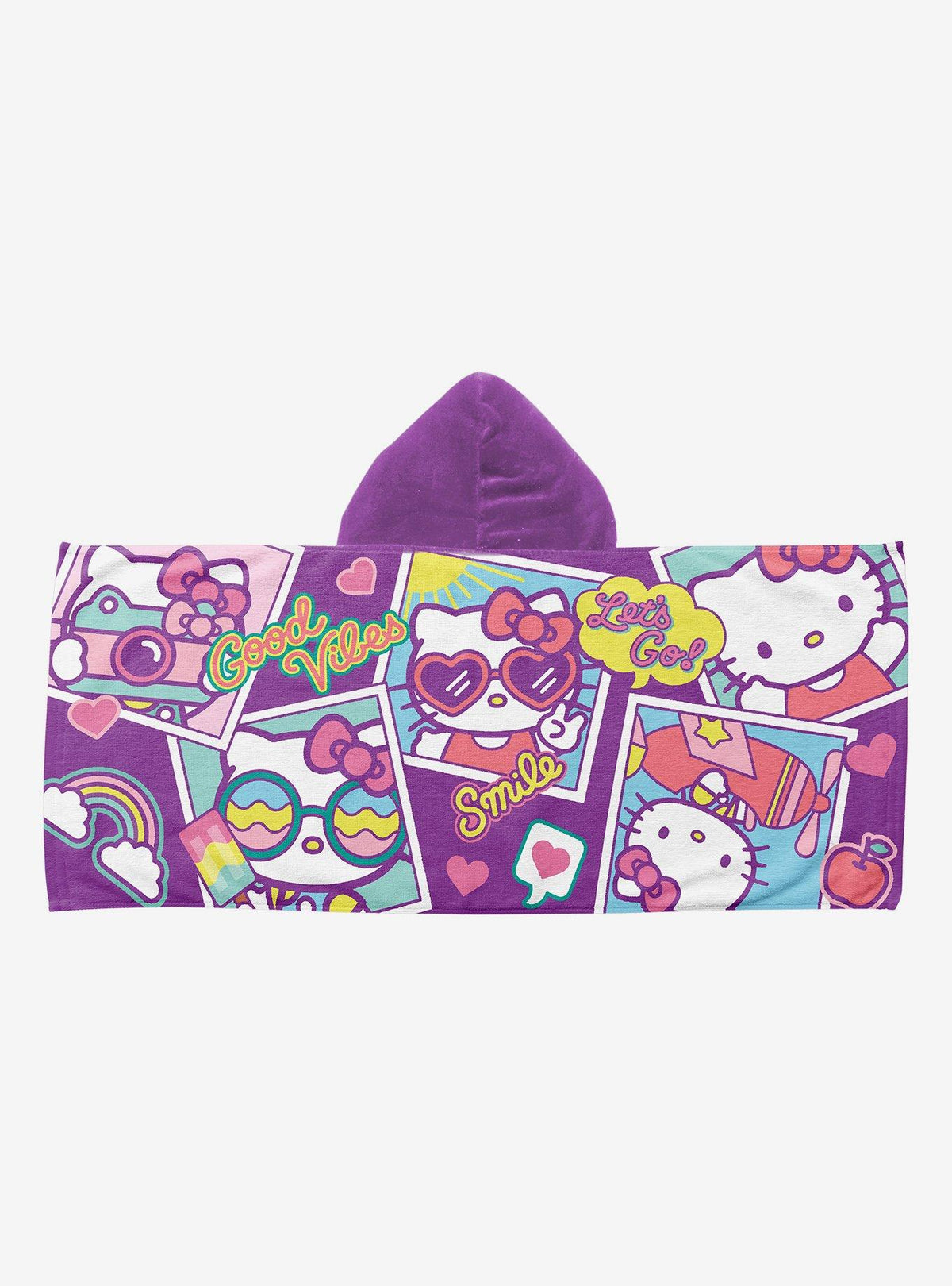 Toalla de playa juvenil con capucha Hello Kitty Let's Go