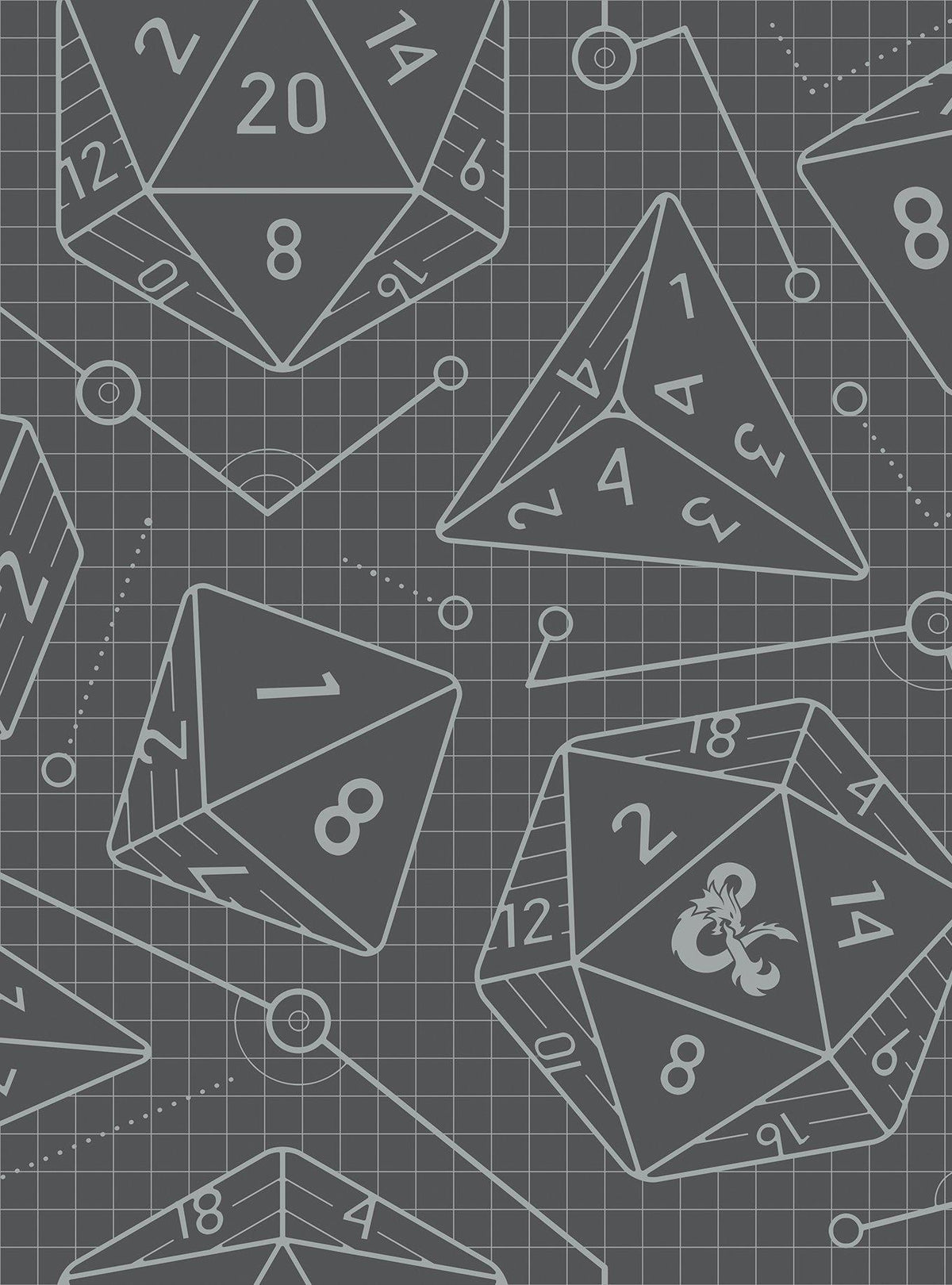Papel mural adhesivo Dungeons & Dragons color carbón