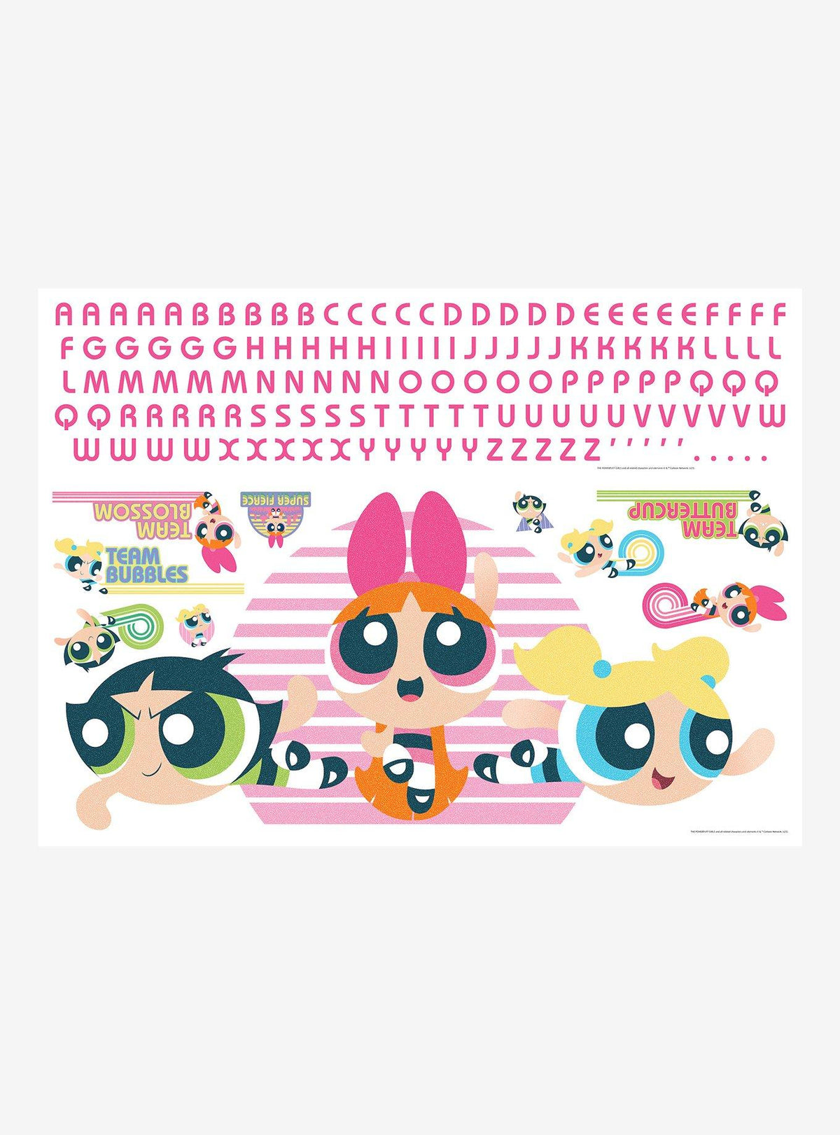 Powerpuff Girls: adhesivos gigantes para pared con alfabeto