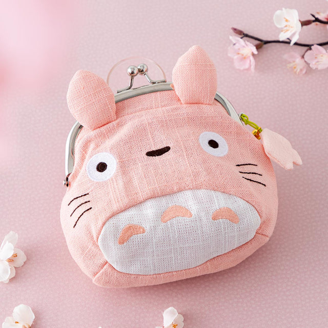 Billetera con broche Big Totoro rosada