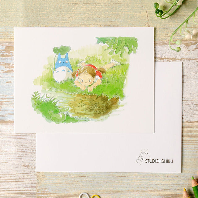 Mi vecino Totoro Tarjeta de saludo acuarela de verano