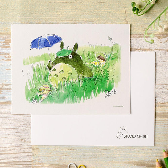 Tarjeta de saludo My Neighbor Totoro estilo acuarela
