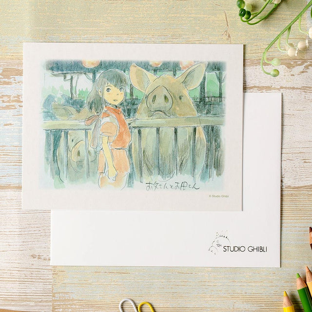 Tarjeta de saludo El viaje de Chihiro acuarela